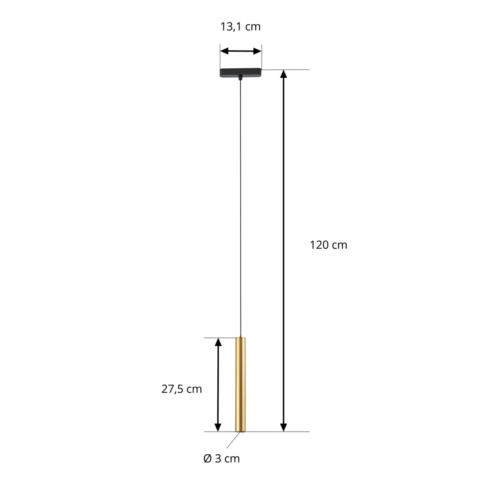 Lámpara colgante LED Lumaro de Lindby, dorada, 27 cm, 48 V, atenuable