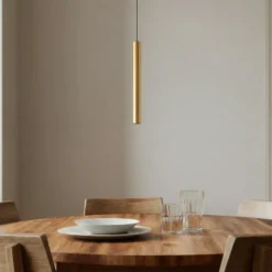 Lámpara colgante LED Lumaro de Lindby, dorada, 27 cm, 48 V, atenuable