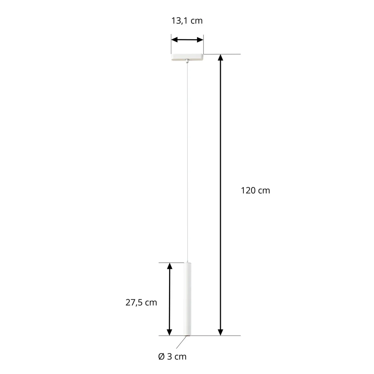 Lámpara colgante LED Lumaro de Lindby, blanca, 27 cm, 48 V, atenuable
