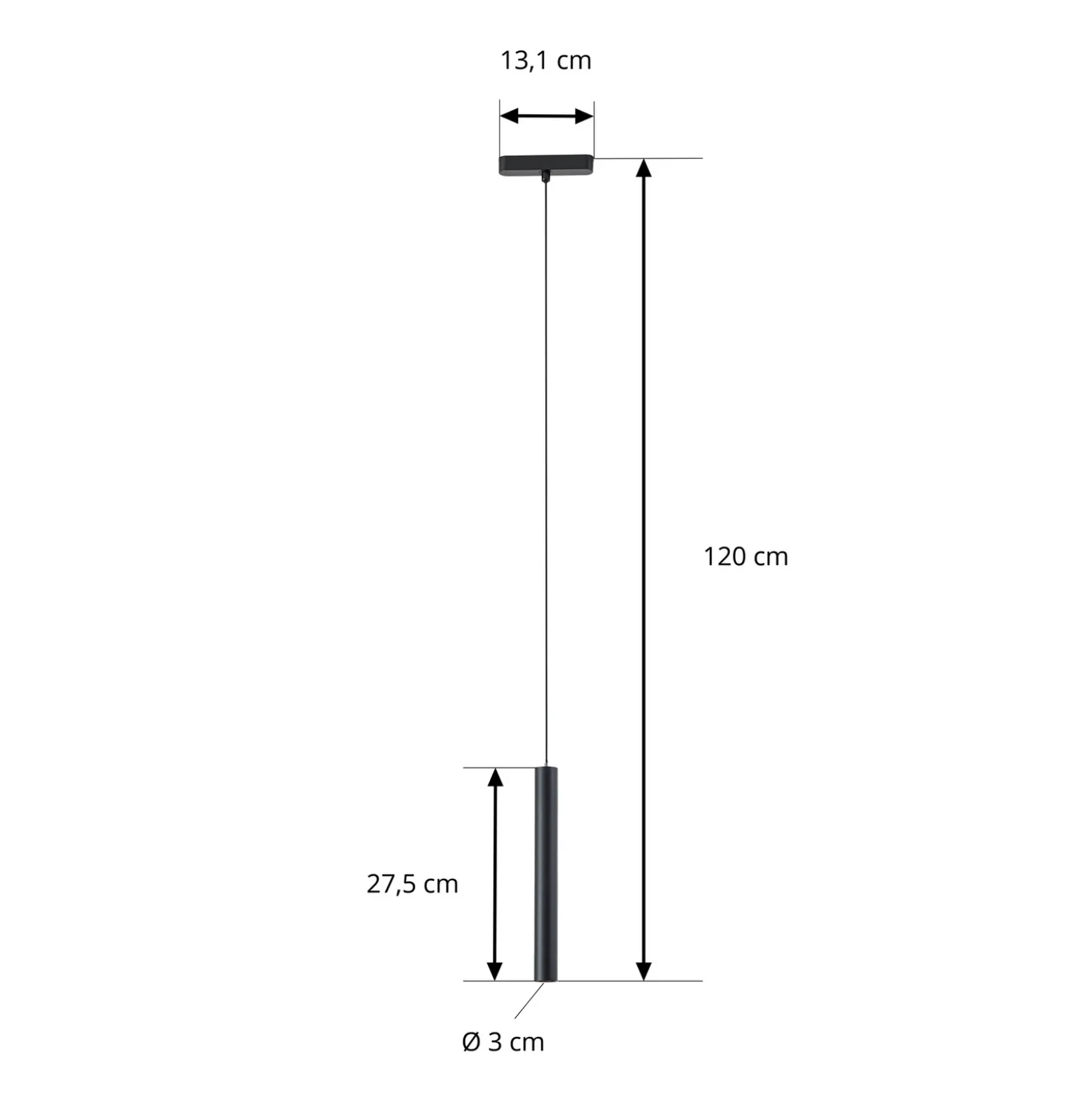 Lámpara colgante LED Lumaro de Lindby, negra, 27 cm, 48 V, atenuable