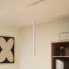 Lámpara colgante LED Lumaro de Lindby, blanca, Ø 3 cm, aluminio, 48 V, atenuable