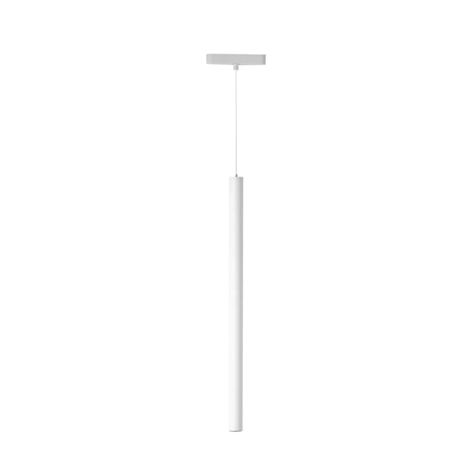 Lámpara colgante LED Lumaro de Lindby, blanca, Ø 3 cm, aluminio, 48 V, atenuable