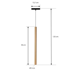 Lámpara colgante LED Lumaro de Lindby, dorada, Ø 3 cm, aluminio, 48 V, atenuable
