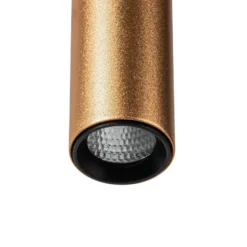 Lámpara colgante LED Lumaro de Lindby, dorada, Ø 3 cm, aluminio, 48 V, atenuable