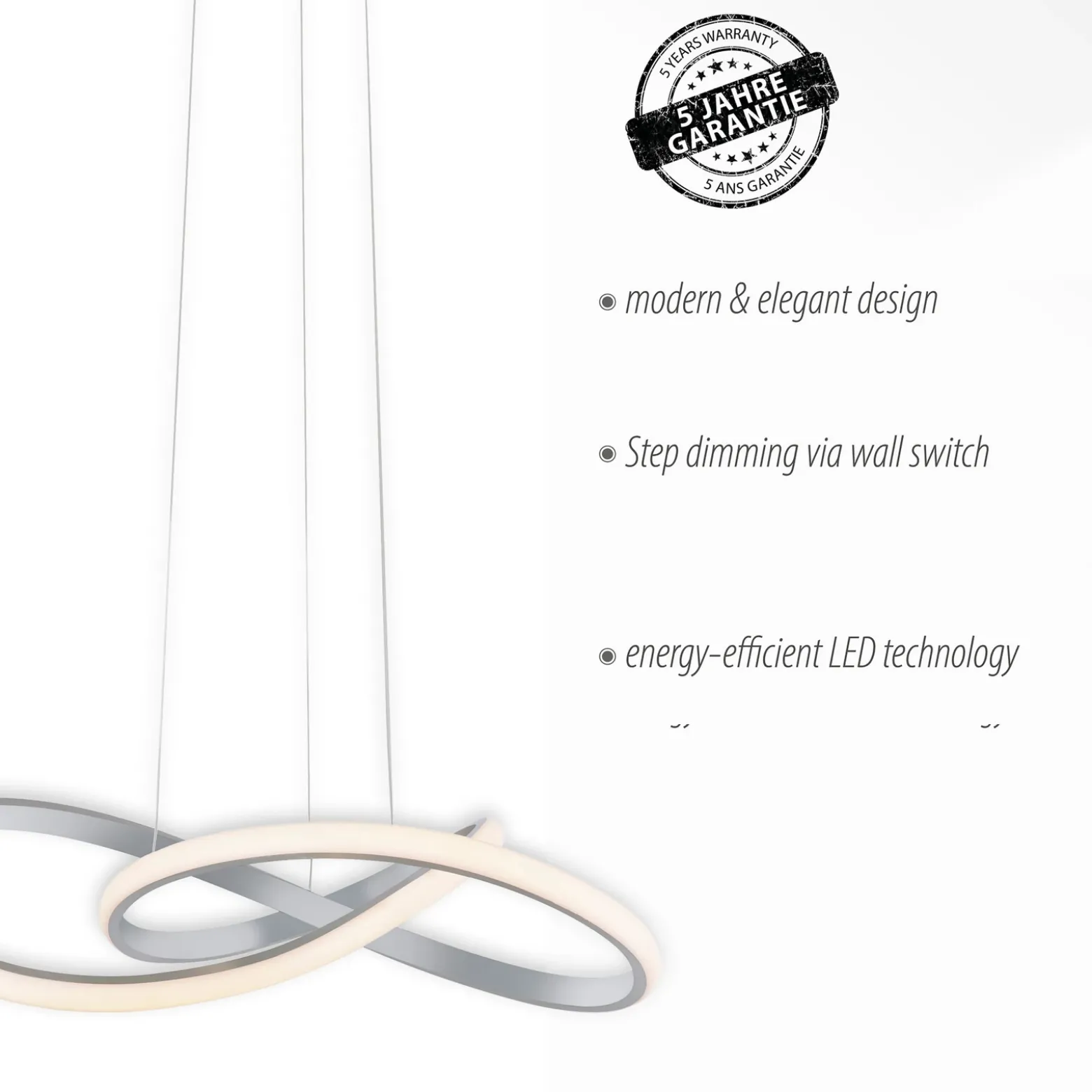 Lámpara colgante LED Maria, atenuable 3 veces, aluminio