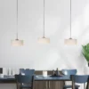 Lámpara colgante LED MARIKA, beige/blanco, 105 cm, 3 luces, cristal, atenuable