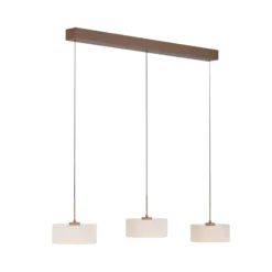 Lámpara colgante LED MARIKA, beige/blanco, 105 cm, 3 luces, cristal, atenuable