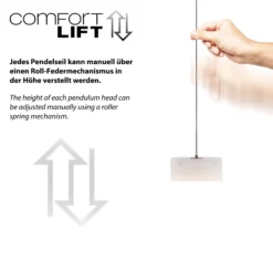 Lámpara colgante LED MARIKA, beige/blanco, Ø 20 cm, cristal, atenuable