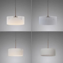 Lámpara colgante LED MARIKA, beige/blanco, Ø 20 cm, cristal, atenuable