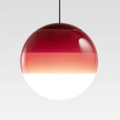Lámpara colgante LED MARSET Dipping Light, Ø 20 cm, rojo burdeos