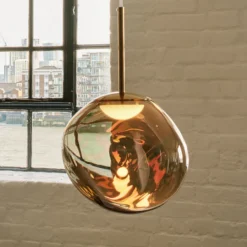 Lámpara colgante LED Melt de Tom Dixon, Ø 28 cm, color bronce