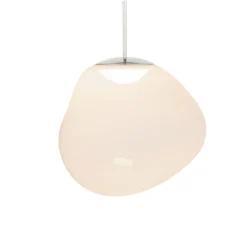 Lámpara colgante LED Melt de Tom Dixon, Ø 50 cm, color ópalo/plateado
