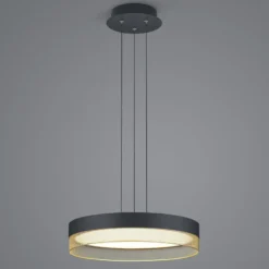 Lámpara colgante LED Mesh, Ø 45 cm, negro/oro