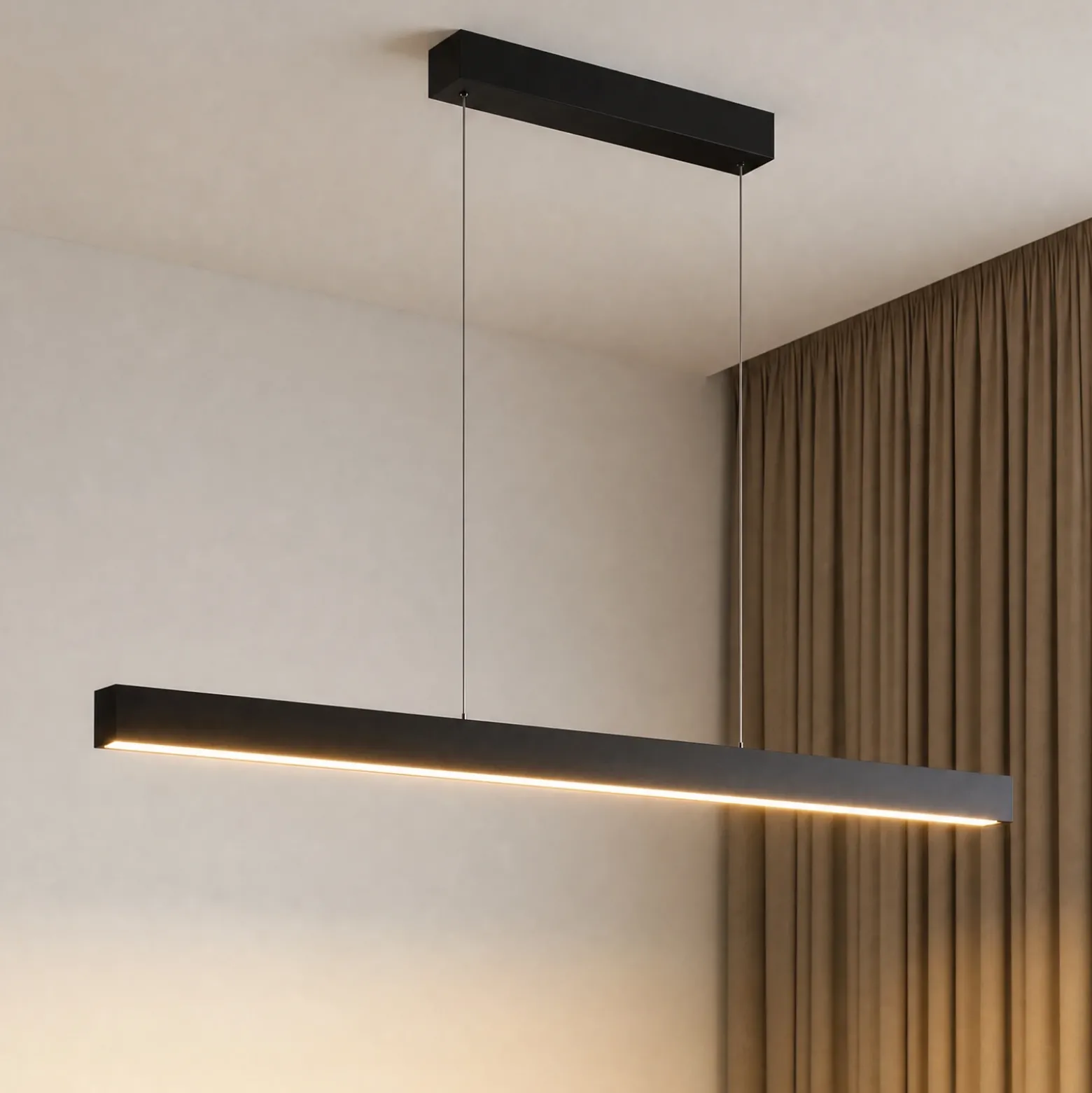 Lámpara colgante LED Mylosh de Lucande, negra, 150 cm, CCT, atenuable