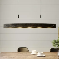 Lámpara colgante LED negra Lio con toques dorados
