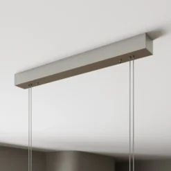 Lámpara colgante LED Nora de Quitani, roble natural, longitud 158 cm