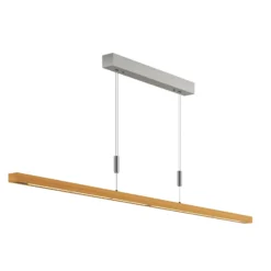 Lámpara colgante LED Nora de Quitani, roble natural, longitud 158 cm