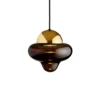 Lámpara colgante LED Nutty, marrón/dorado, Ø 18,5 cm, cristal