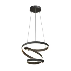 Lámpara colgante LED Olada de Lindby, negra, metal, Ø 51 cm