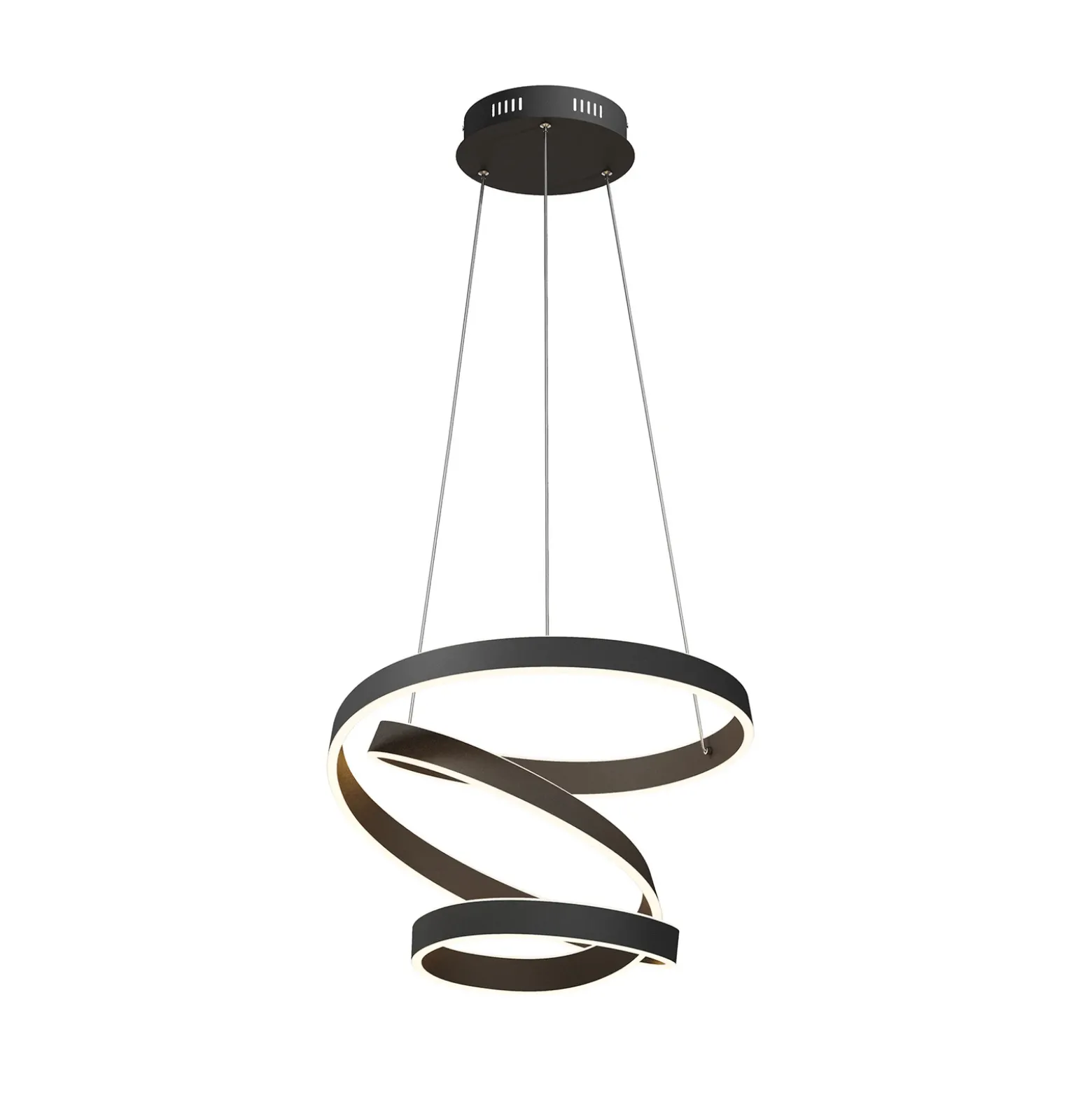 Lámpara colgante LED Olada de Lindby, negra, metal, Ø 51 cm