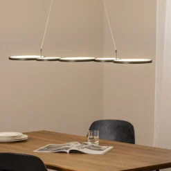 Lámpara colgante LED Olympia, metal, negro, 4000 K