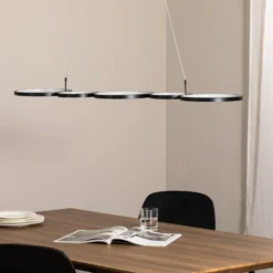 Lámpara colgante LED Olympia, metal, negro, 4000 K