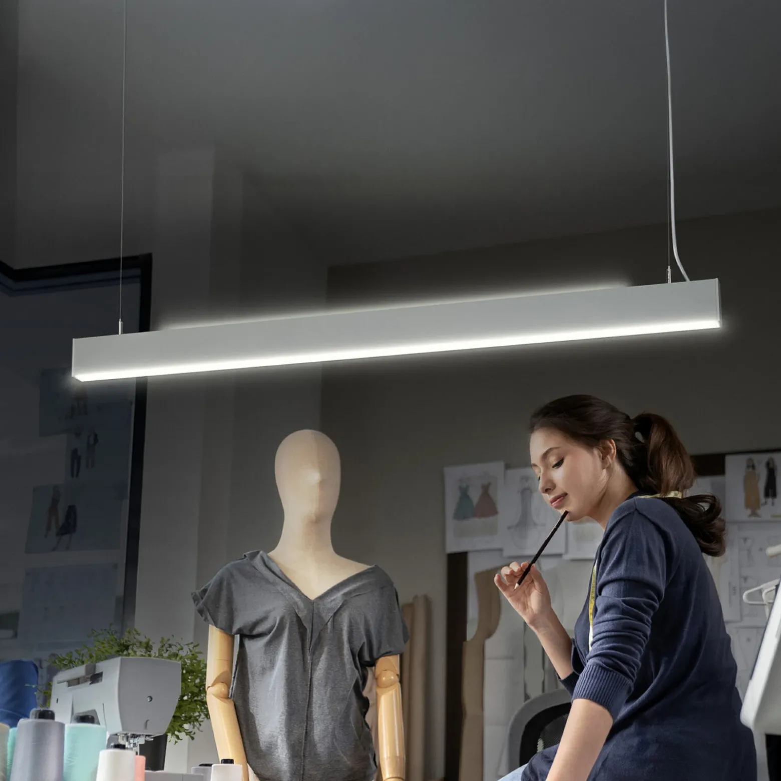Lámpara colgante LED OSRAM Office line Cuboid blanca 4000 K atenuable