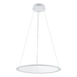 Lámpara colgante LED PANEL, blanca, Ø 63 cm, metal, CCT, atenuable, 50 W