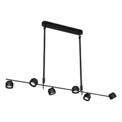 Lámpara colgante LED Paulmann Puric Pane, negra, 6 luces, inteligente