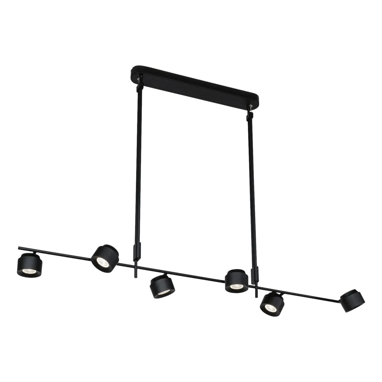 Lámpara colgante LED Paulmann Puric Pane, negra, 6 luces, inteligente