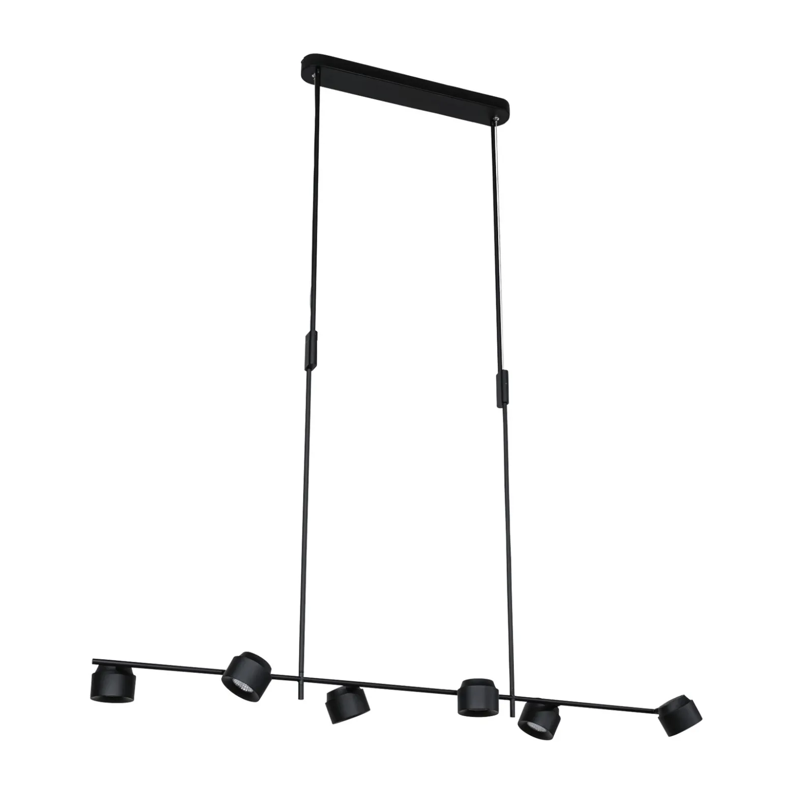 Lámpara colgante LED Paulmann Puric Pane, negra, 6 luces, inteligente