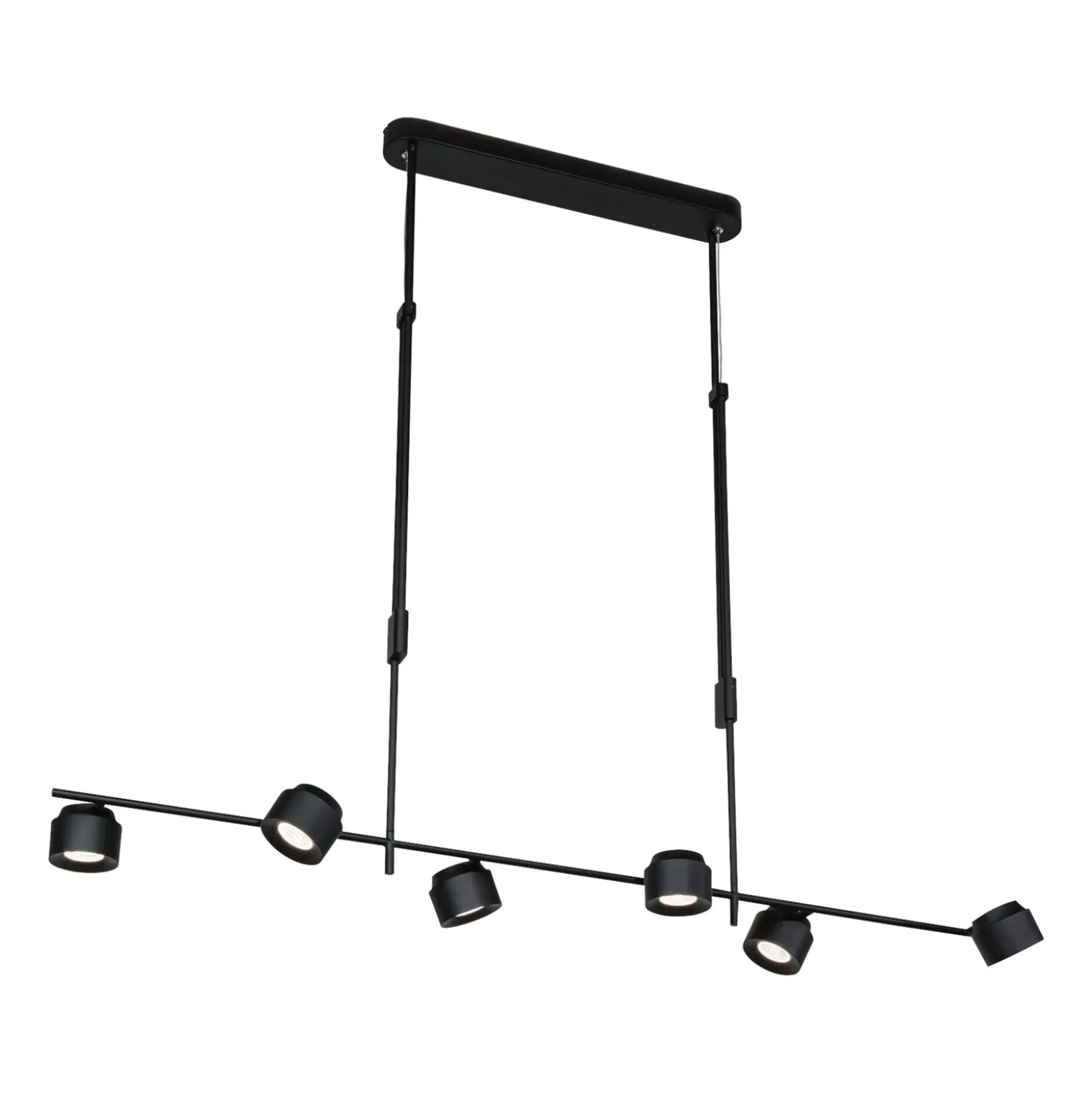 Lámpara colgante LED Paulmann Puric Pane, negra, 6 luces, inteligente