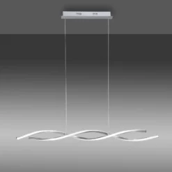 Lámpara colgante LED Polina de Paul Neuhaus, plateada, metal, atenuable
