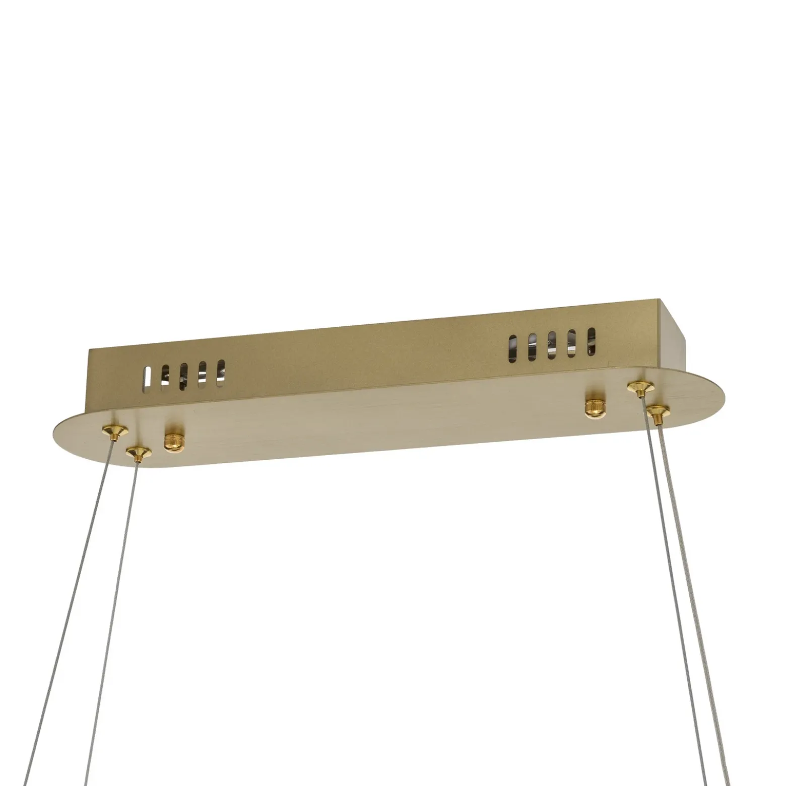 Lámpara colgante LED Preciosa, dorada, metal, longitud 120 cm