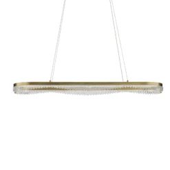 Lámpara colgante LED Preciosa, dorada, metal, longitud 120 cm