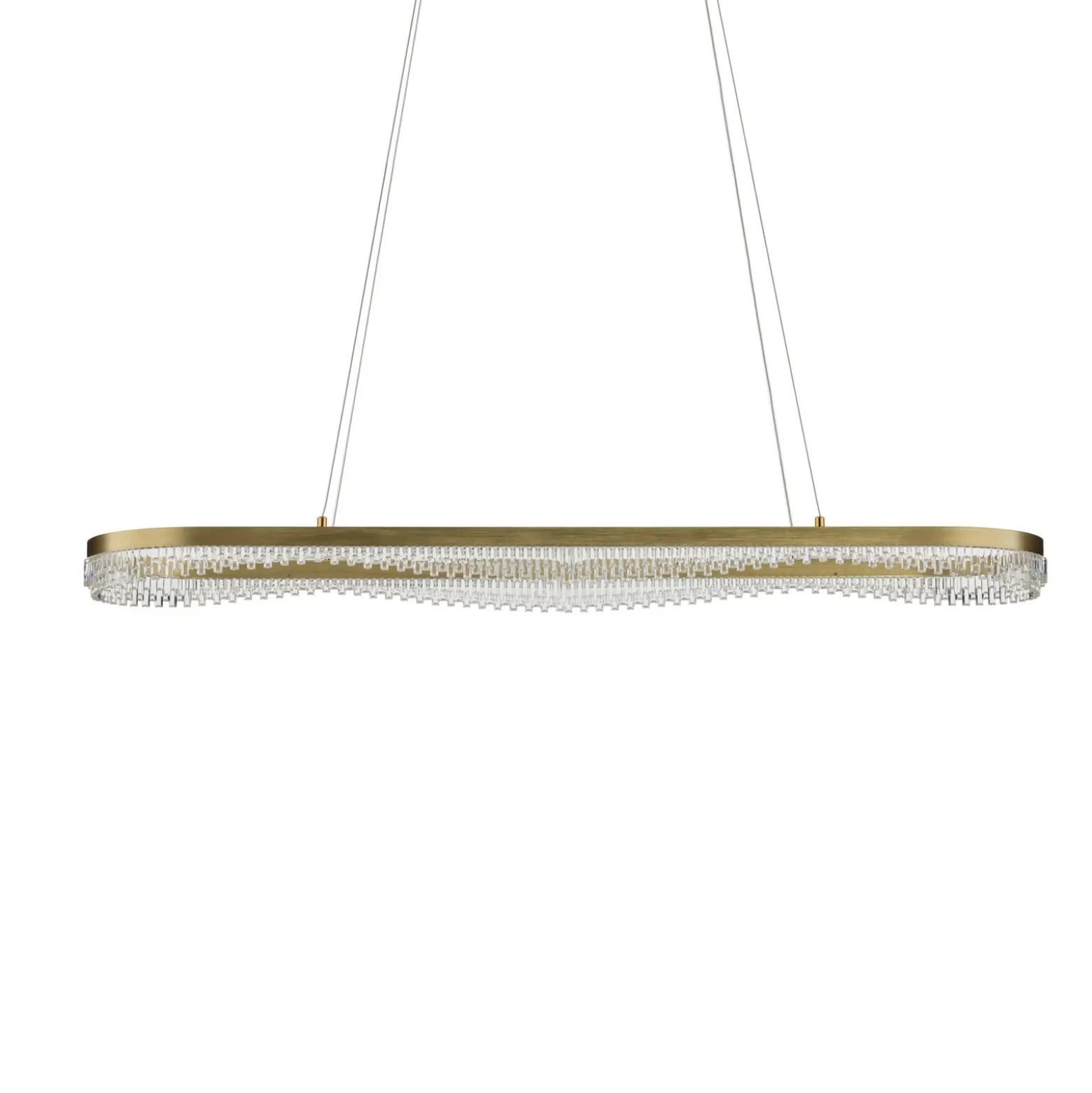 Lámpara colgante LED Preciosa, dorada, metal, longitud 120 cm