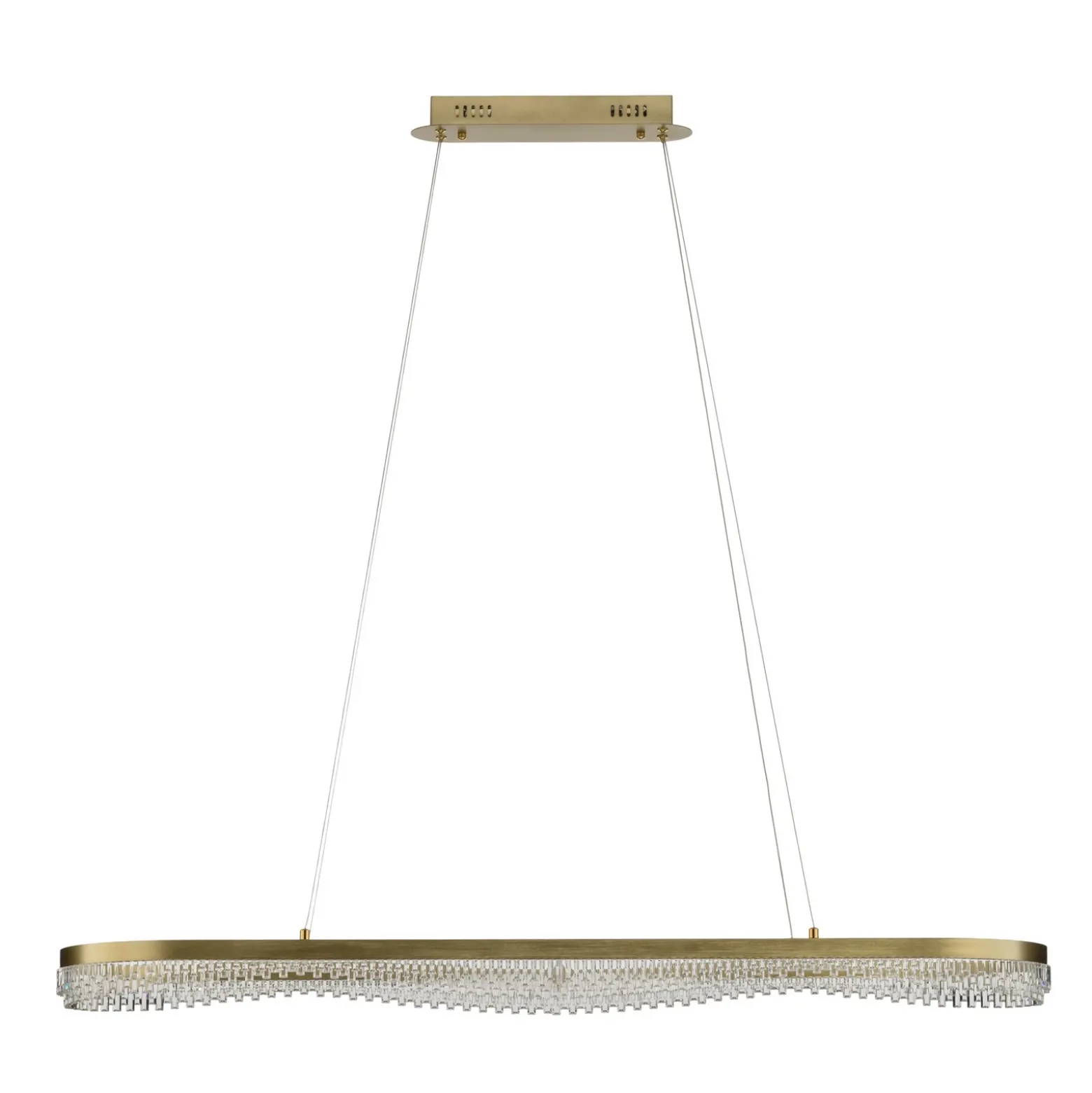 Lámpara colgante LED Preciosa, dorada, metal, longitud 120 cm