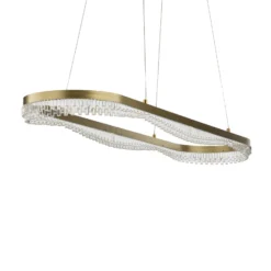 Lámpara colgante LED Preciosa, dorada, metal, longitud 120 cm