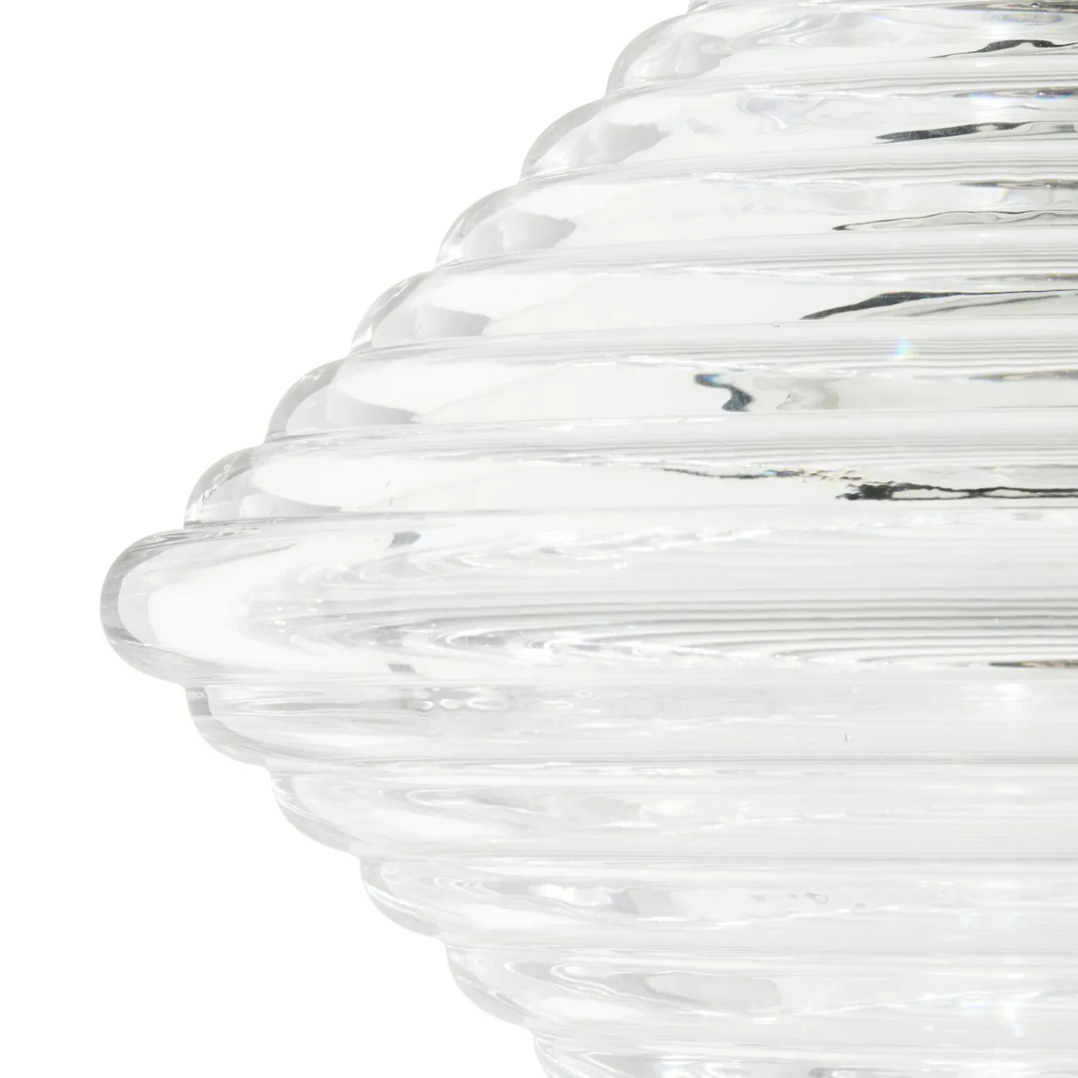 Lámpara colgante LED Press Cone de Tom Dixon, transparente, Ø 34 cm, 927