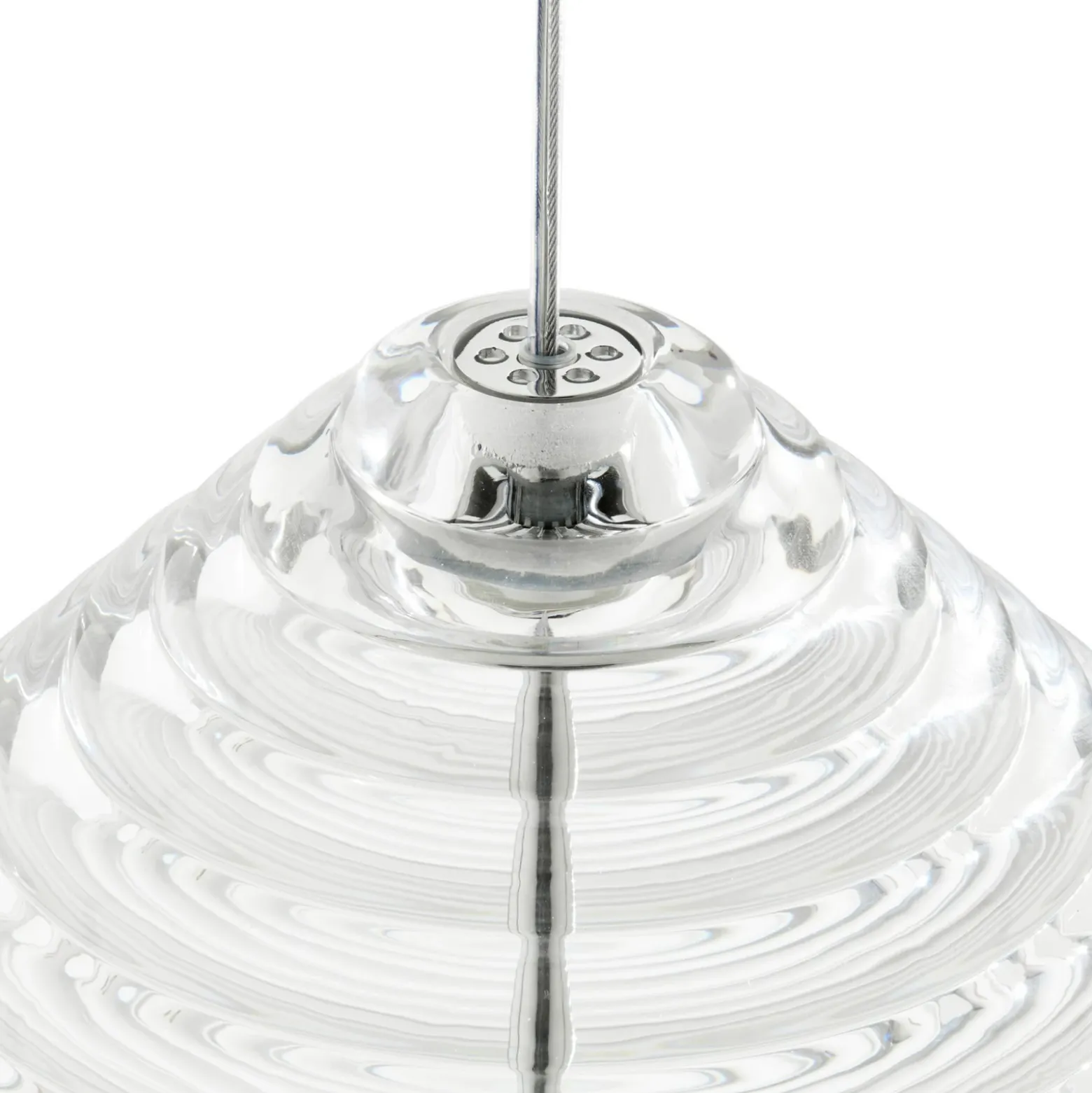 Lámpara colgante LED Press Cone de Tom Dixon, transparente, Ø 34 cm, 927
