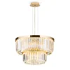 Lámpara colgante LED Prism, redondo, Ø 55 cm, oro