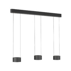 Lámpara colgante LED PURE Clipse, gris, longitud 110 cm, CCT, 6 luces.