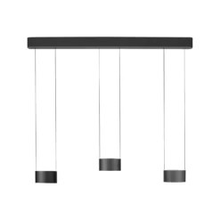Lámpara colgante LED PURE Clipse, gris, longitud 110 cm, CCT, 6 luces.