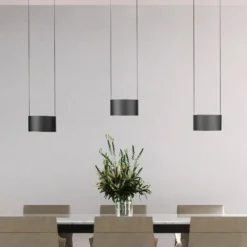 Lámpara colgante LED PURE Clipse, gris, longitud 110 cm, CCT, 6 luces.