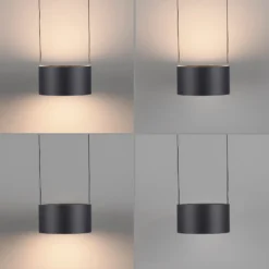 Lámpara colgante LED PURE Clipse, gris, longitud 110 cm, CCT, 6 luces.