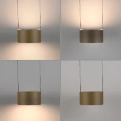 Lámpara colgante LED PURE Clipse, color bronce, longitud 110 cm, CCT, 6 luces
