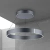 lámpara colgante LED PURE E-Clipse, gris místico, Ø 70 cm, CCT