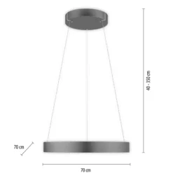 lámpara colgante LED PURE E-Clipse, gris místico, Ø 70 cm, CCT