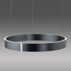 Lámpara colgante LED PURE E-Clipse, gris místico, Ø 50 cm, CCT
