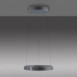 Lámpara colgante LED PURE E-Clipse, gris místico, Ø 50 cm, CCT